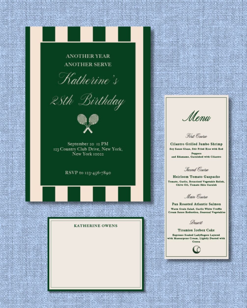 Old Tennis Club Birthday Party Invitation - Essential Suite