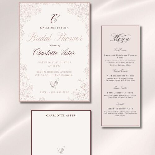 Rosé Bridal Shower Invitation - Essential Suite