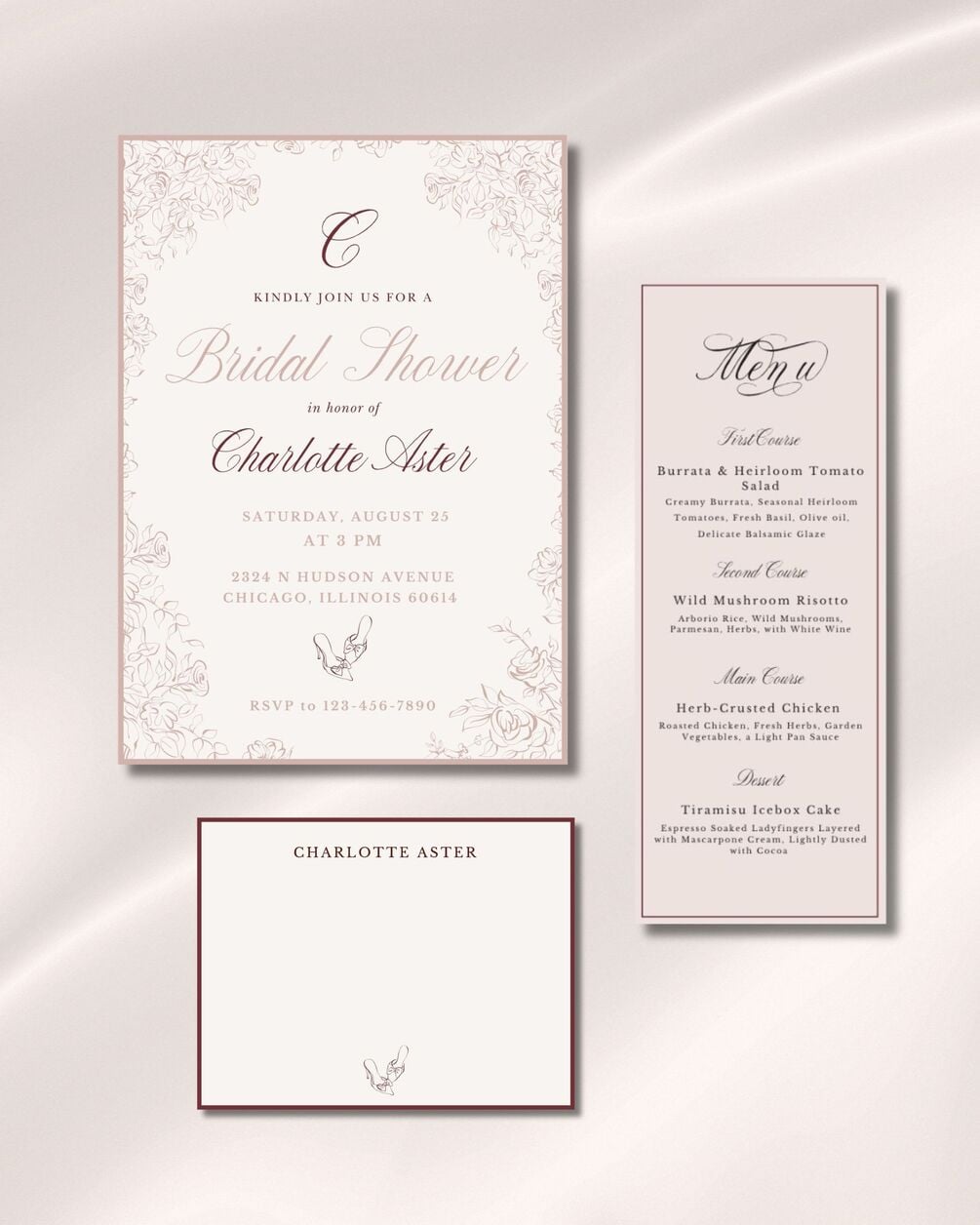Rosé Bridal Shower Invitation - Essential Suite