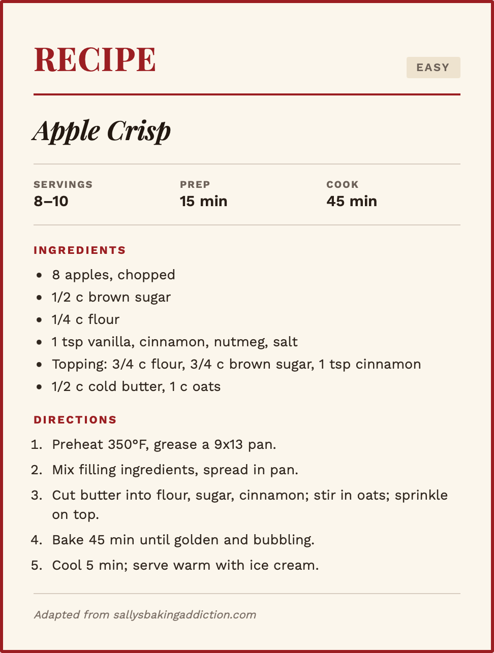 easy fall baking recipes