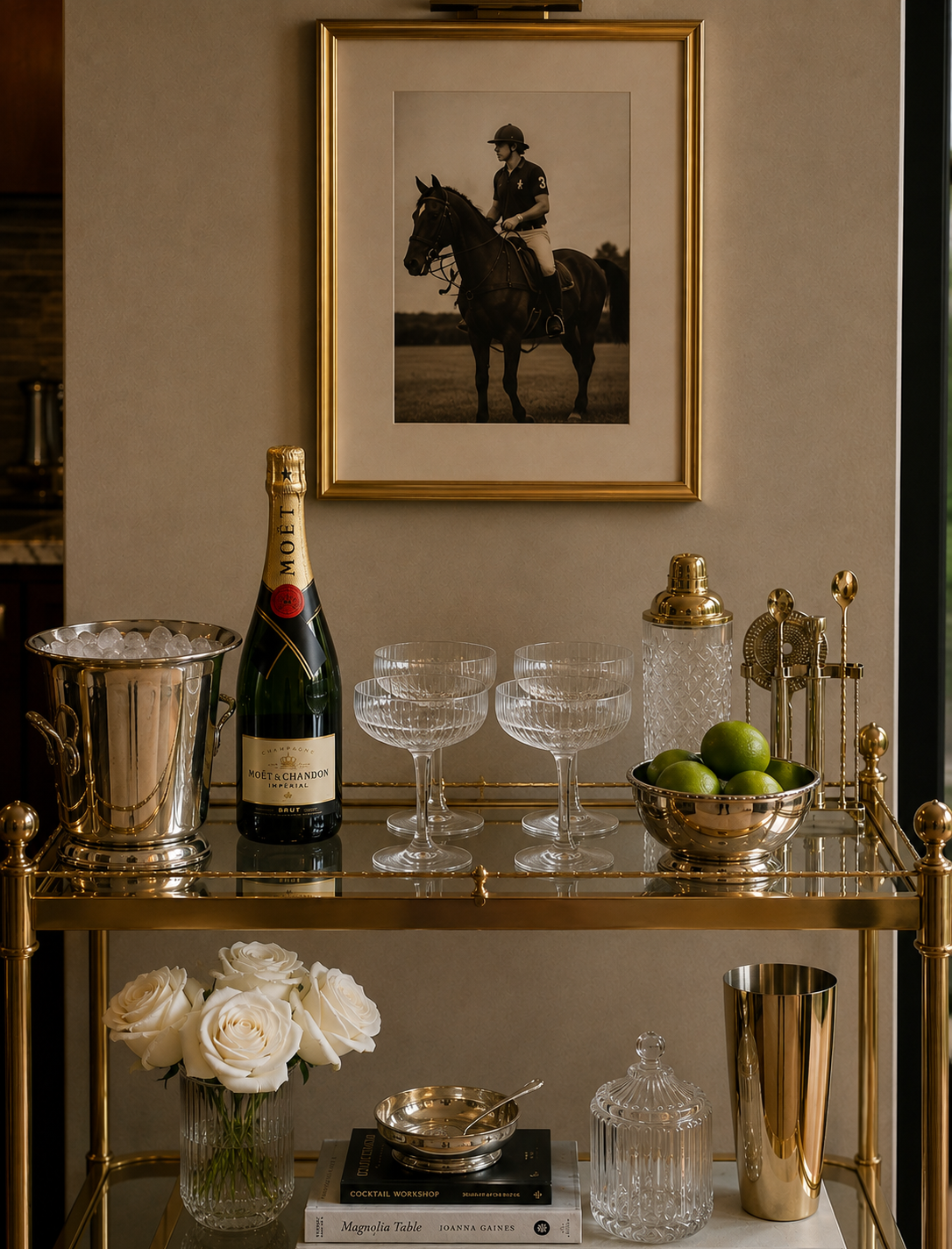 champagne bar cart